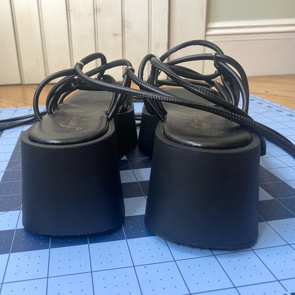 NWOT Free People Womens Georgie Wrap Platform Sandals Black Size EU 38/US 7.5 - Picture 8 of 11